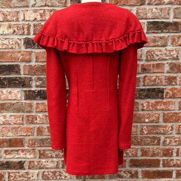 Anthropologie orange wool coat with ruffled collar HWR / M / Excellent condition - Picture 9 of 15